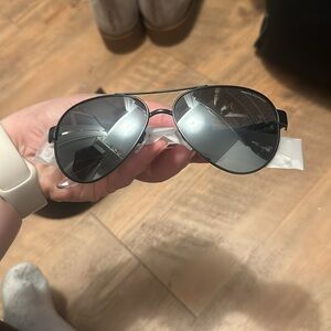 Armani Exchange Matte Black Aviator Sunglasses